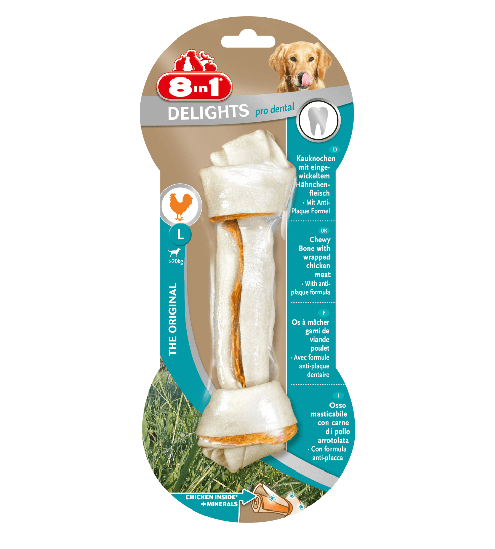 8in1 Delights Pro Dental L – Kość Dentystyczna z Kurczakiem 1 szt.