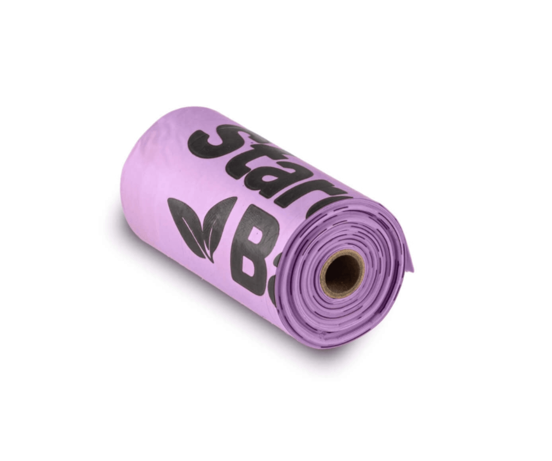 STARCHBAG Kompostowalne BIOworki na odchody 1 rolka x 15szt, kol. liliowy