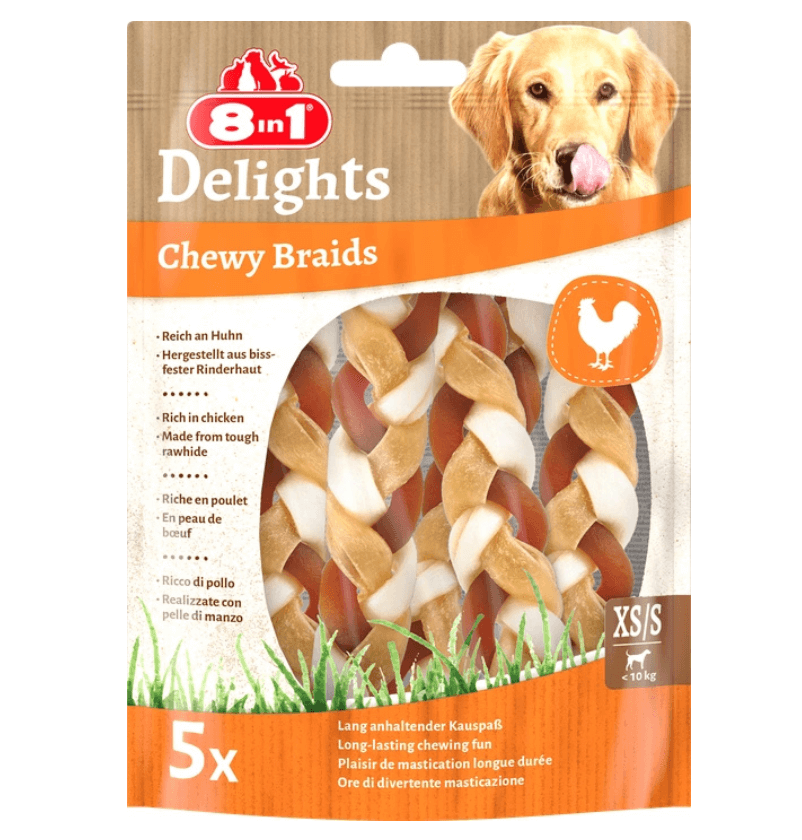 8in1 Chewy Braids XS/S – naturalny gryzak dla psa 75g