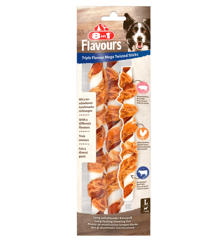 8in1 Triple Flavour Mega Sticks – gryzaki dla psa 140g