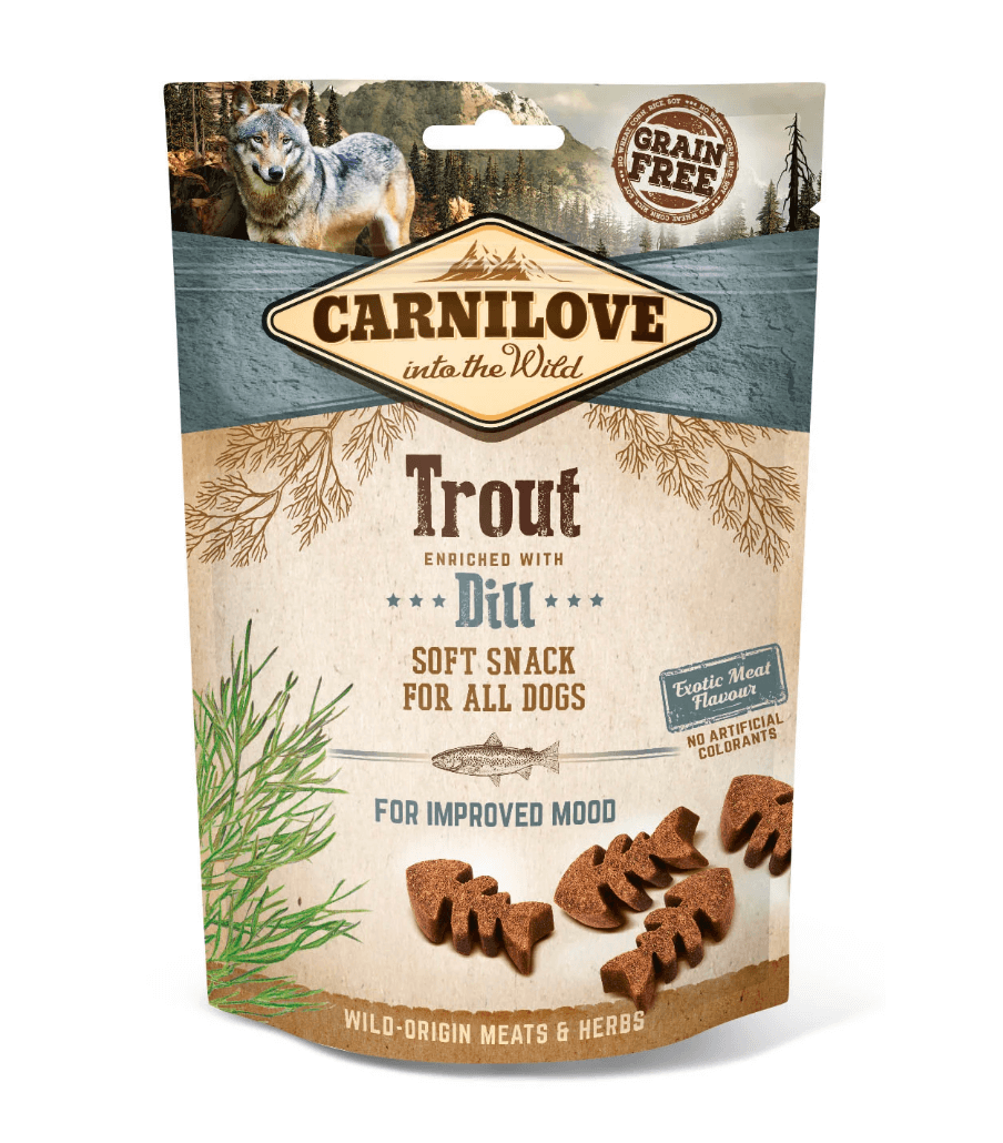 Carnilove Soft Snack Pstrąg & Koper 200g – półmiękkie