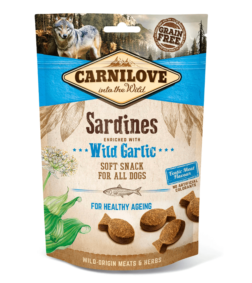 Carnilove Soft Snack Sardynki & Czosnek Niedźwiedzi 200g