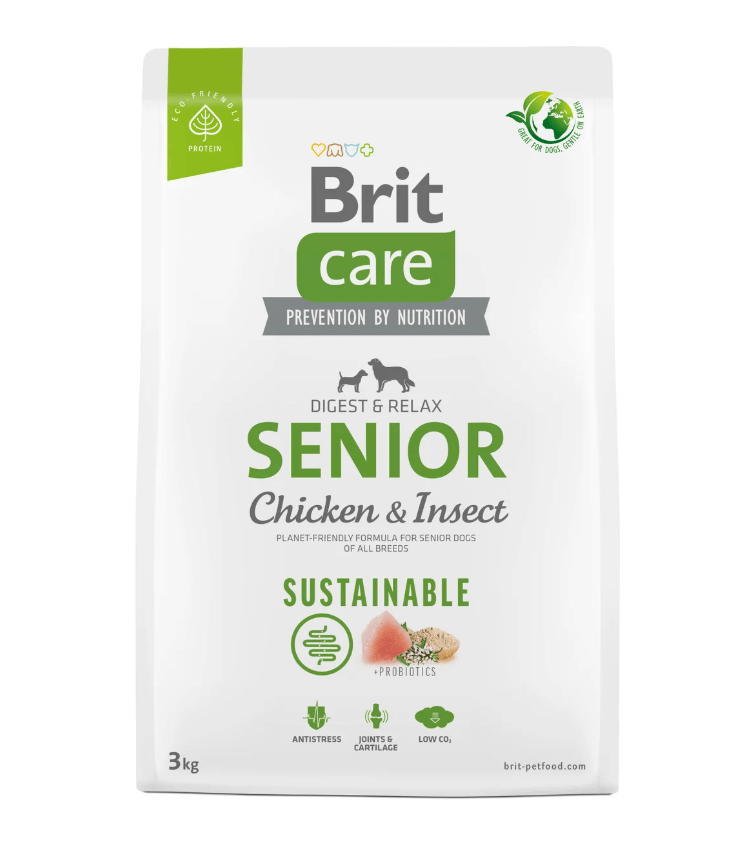 Brit Care Senior – kurczak i owady, wsparcie w dojrzałym wieku