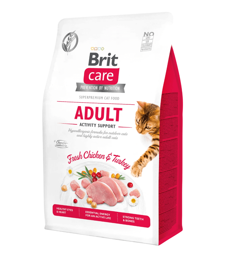 Brit Care Cat Activity Support – kurczak i indyk, karma bezzbożowa