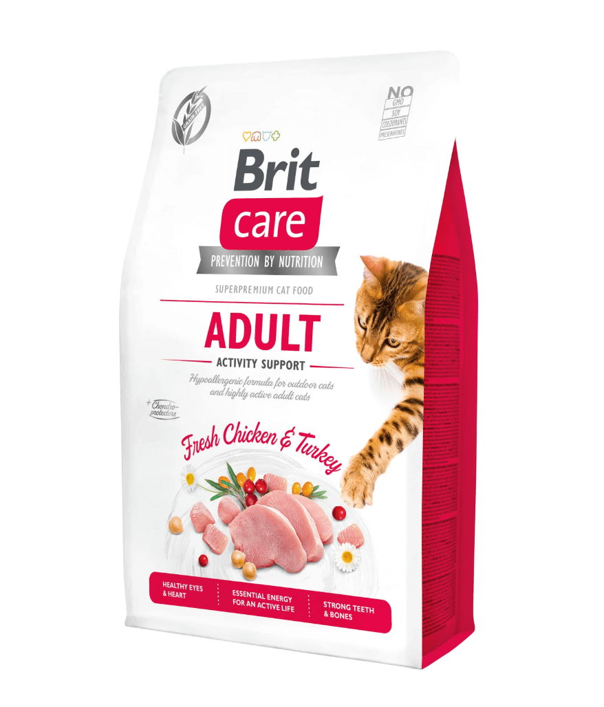 Brit Care Cat Activity Support – kurczak i indyk, karma bezzbożowa