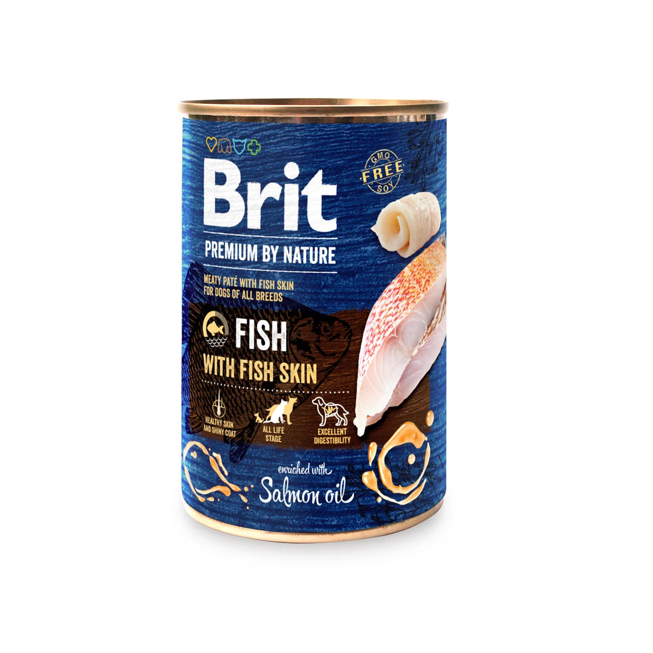 Brit Fish with Fish Skin – pasztet z rybą i łososiem 400g