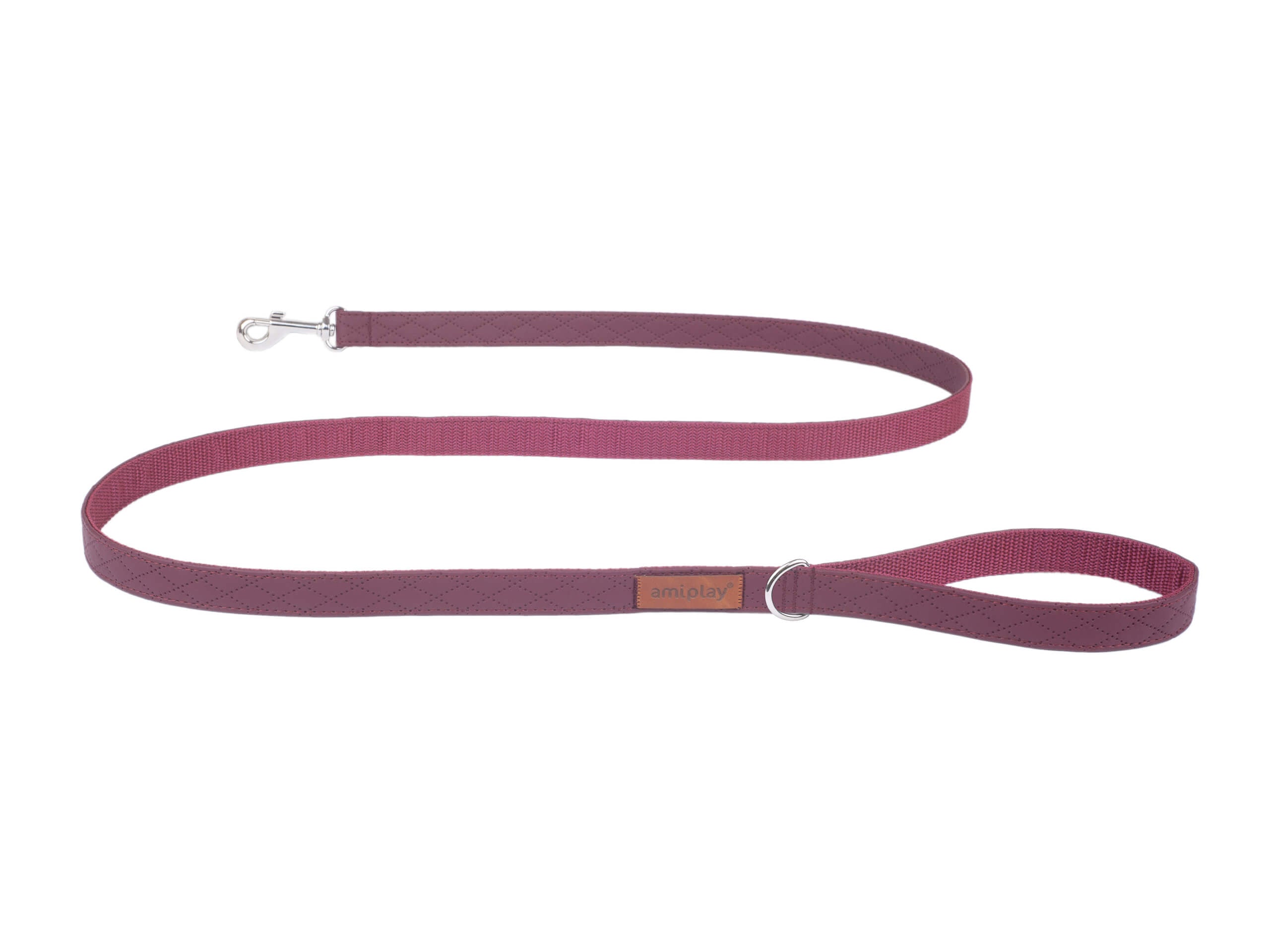 Smycz New York Bordowy – 140 cm, rozmiary S–XL dla psa