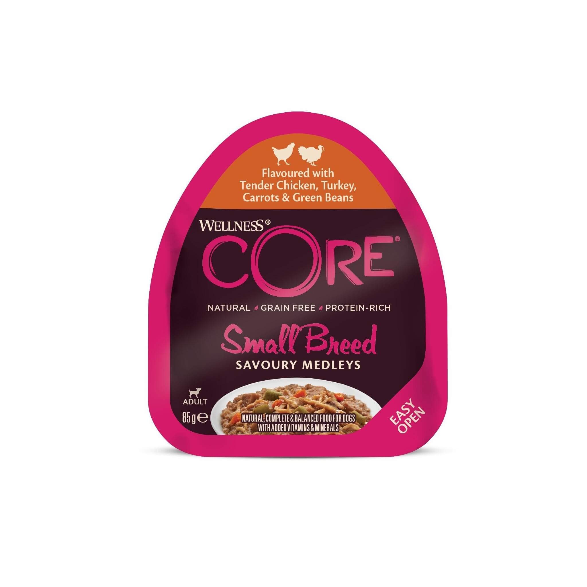 Wellness Core Kurczak i Indyk 85g – Małe Rasy
