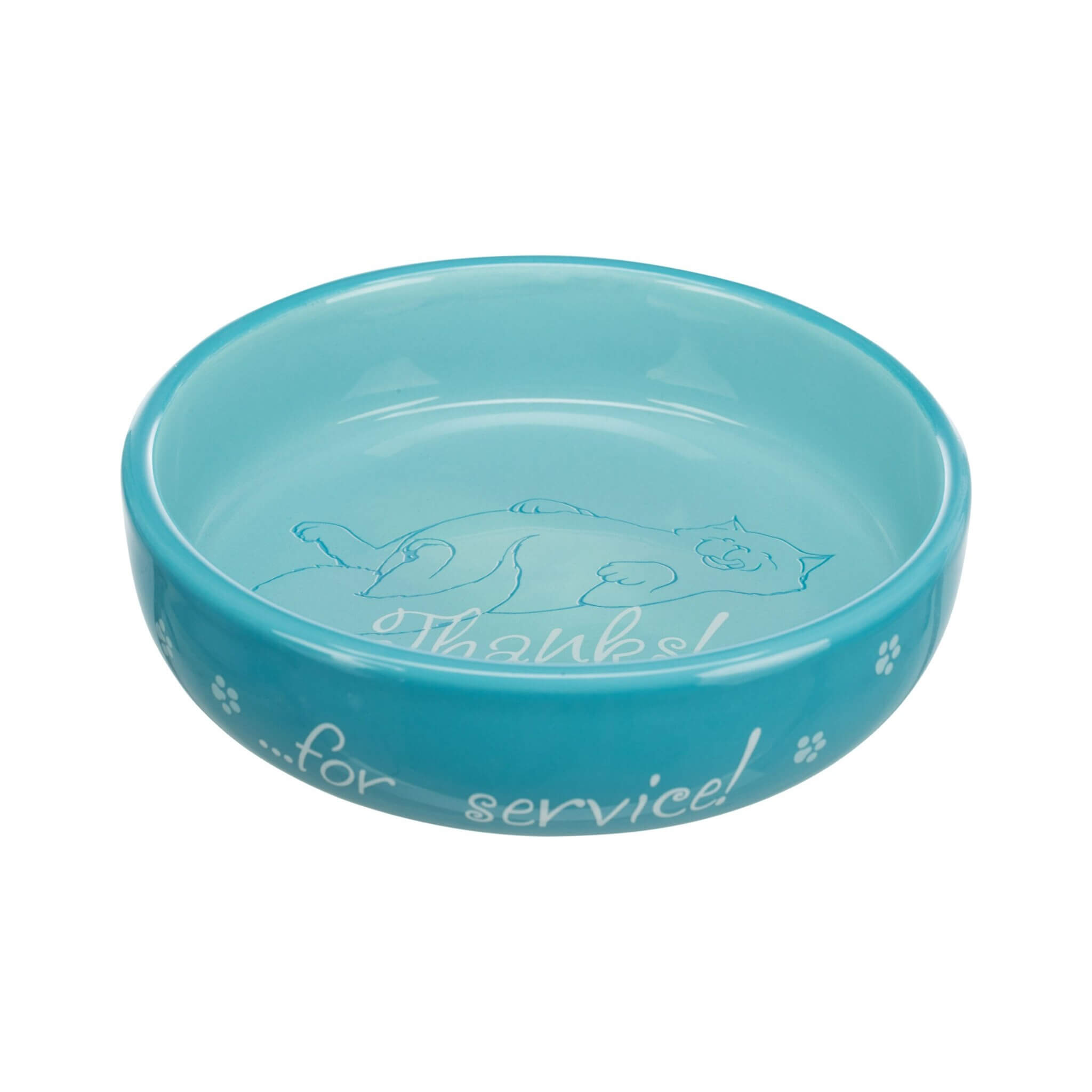 Miska ceramiczna dla kota, niebieska, 0.3 l/15 cm