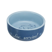 Niebieska miska ceramiczna dla kota 0.3 l, ø11 cm