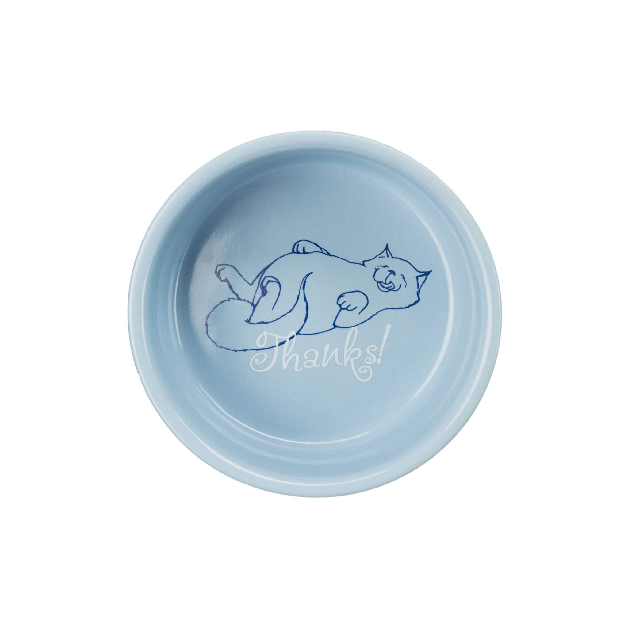 Niebieska miska ceramiczna dla kota 0.3 l, ø11 cm