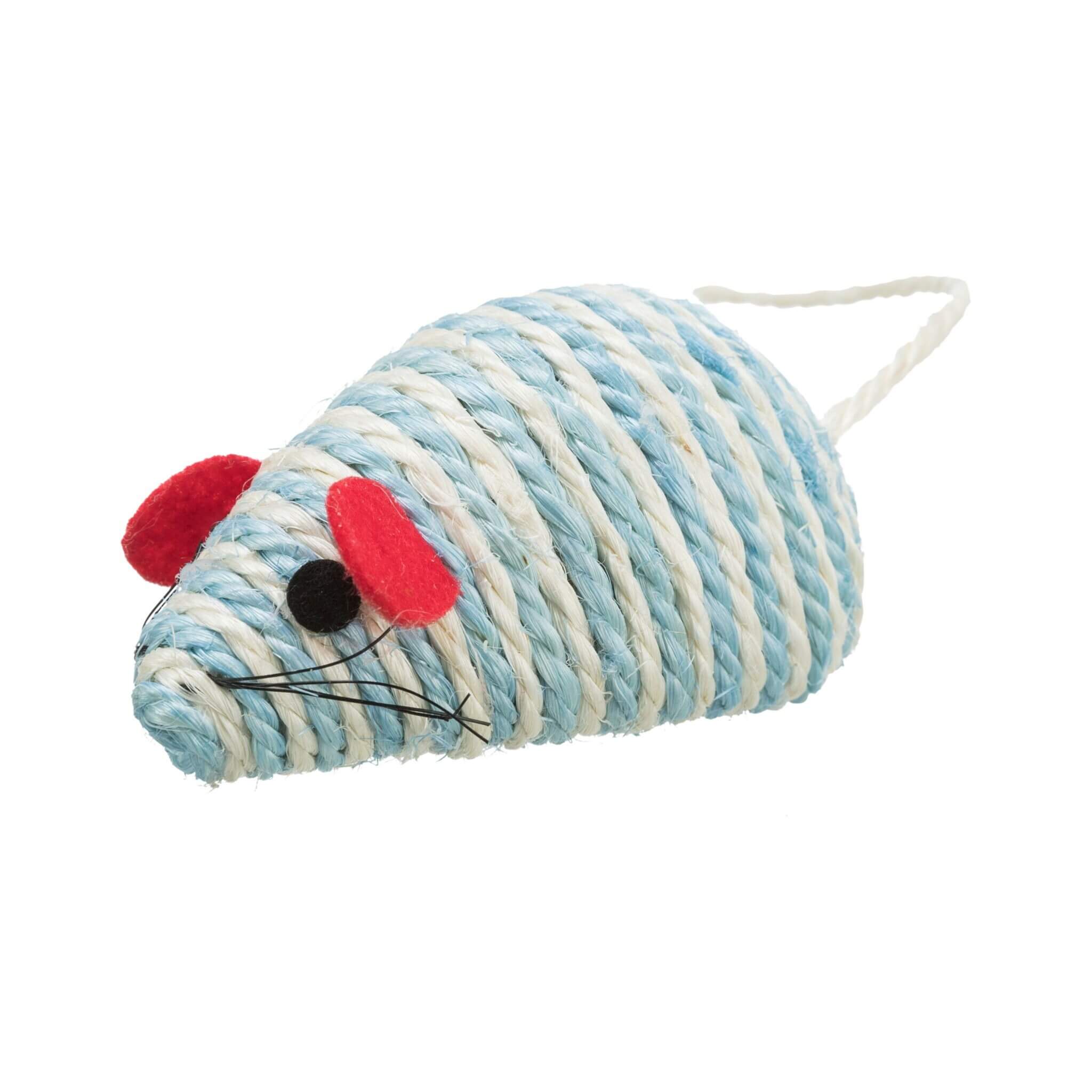 Mysz z sizalu XXL HappyMiau z dzwonkiem 10 cm