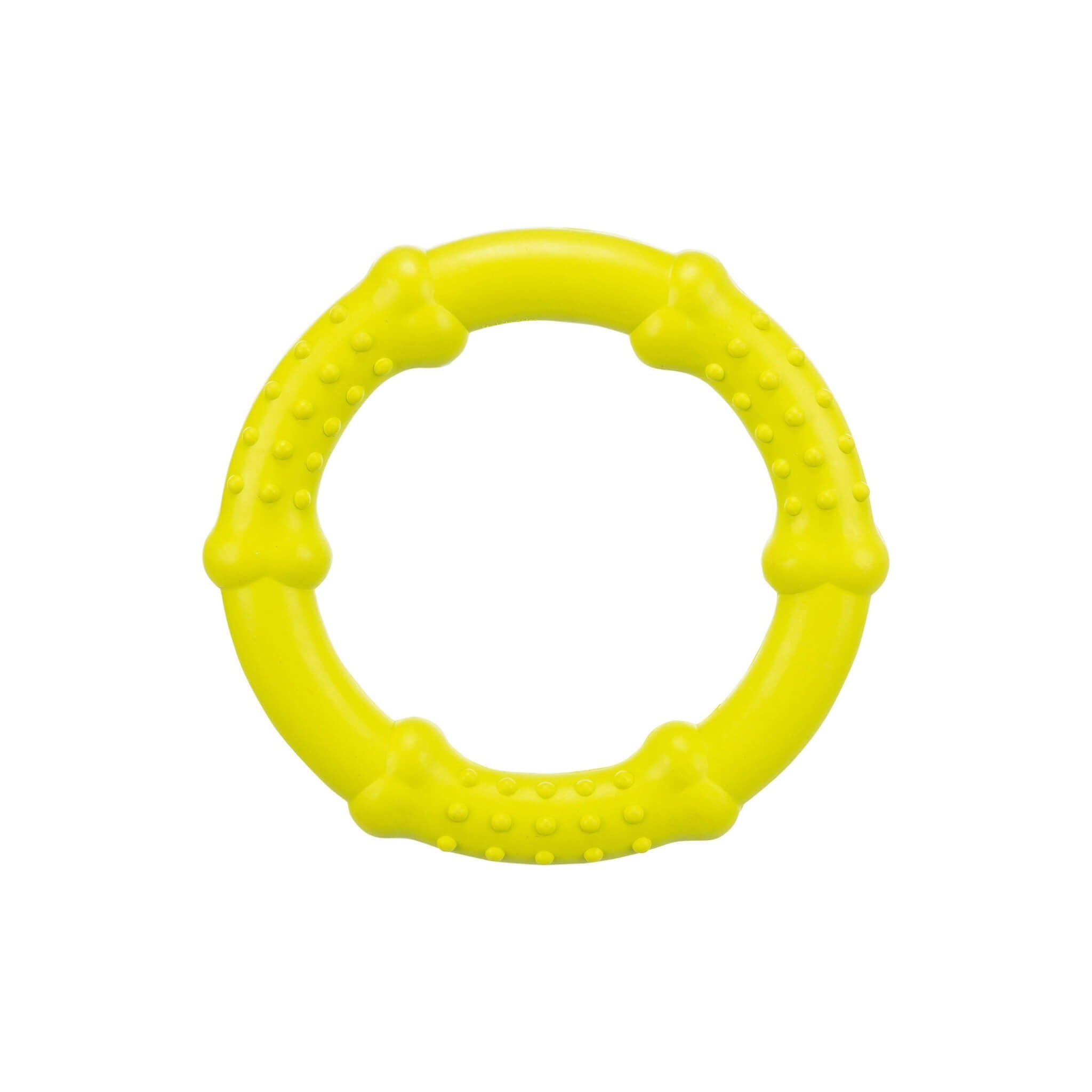 Ringo gumowe dla psa 16 cm – pływające, limonkowe