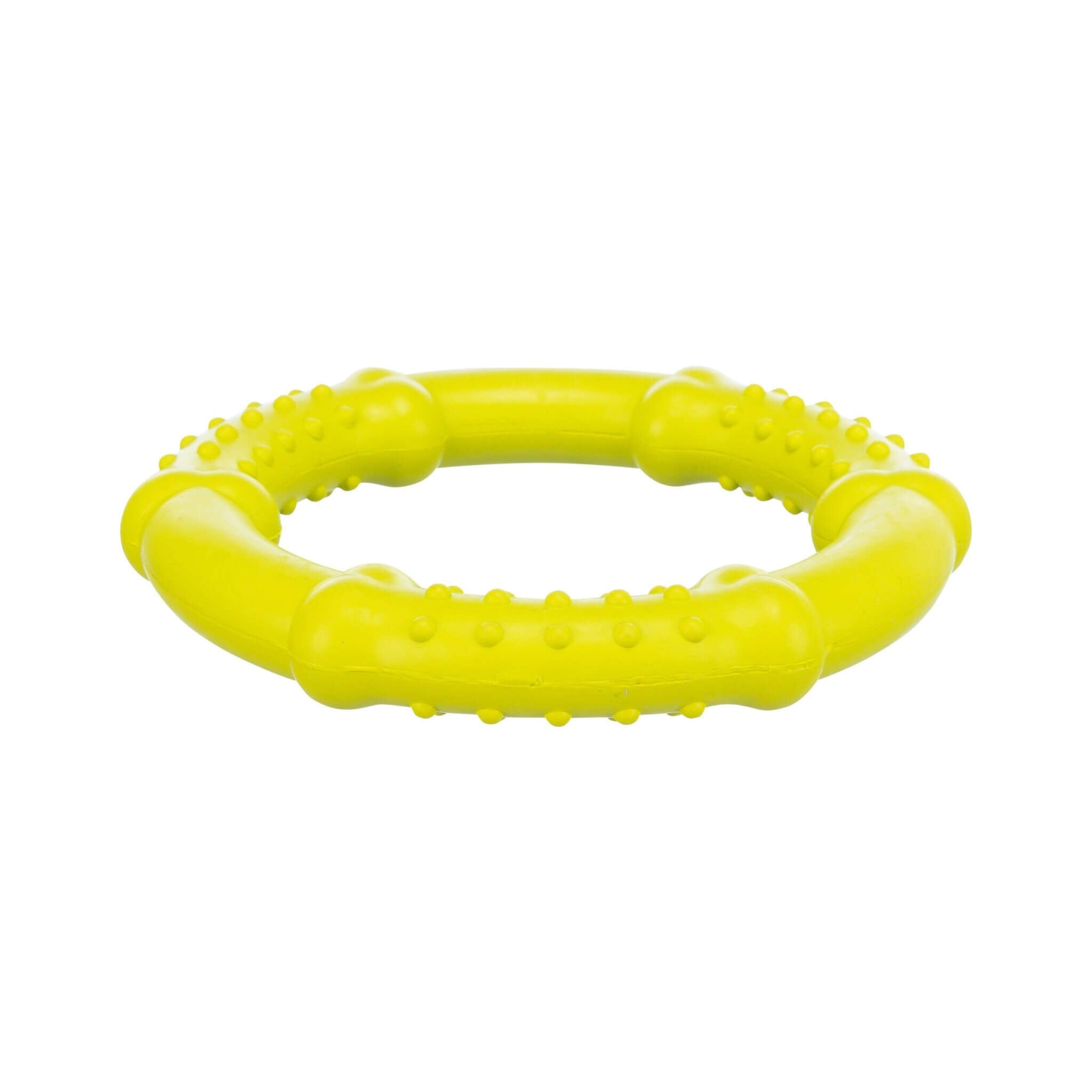 Ringo gumowe dla psa 16 cm – pływające, limonkowe