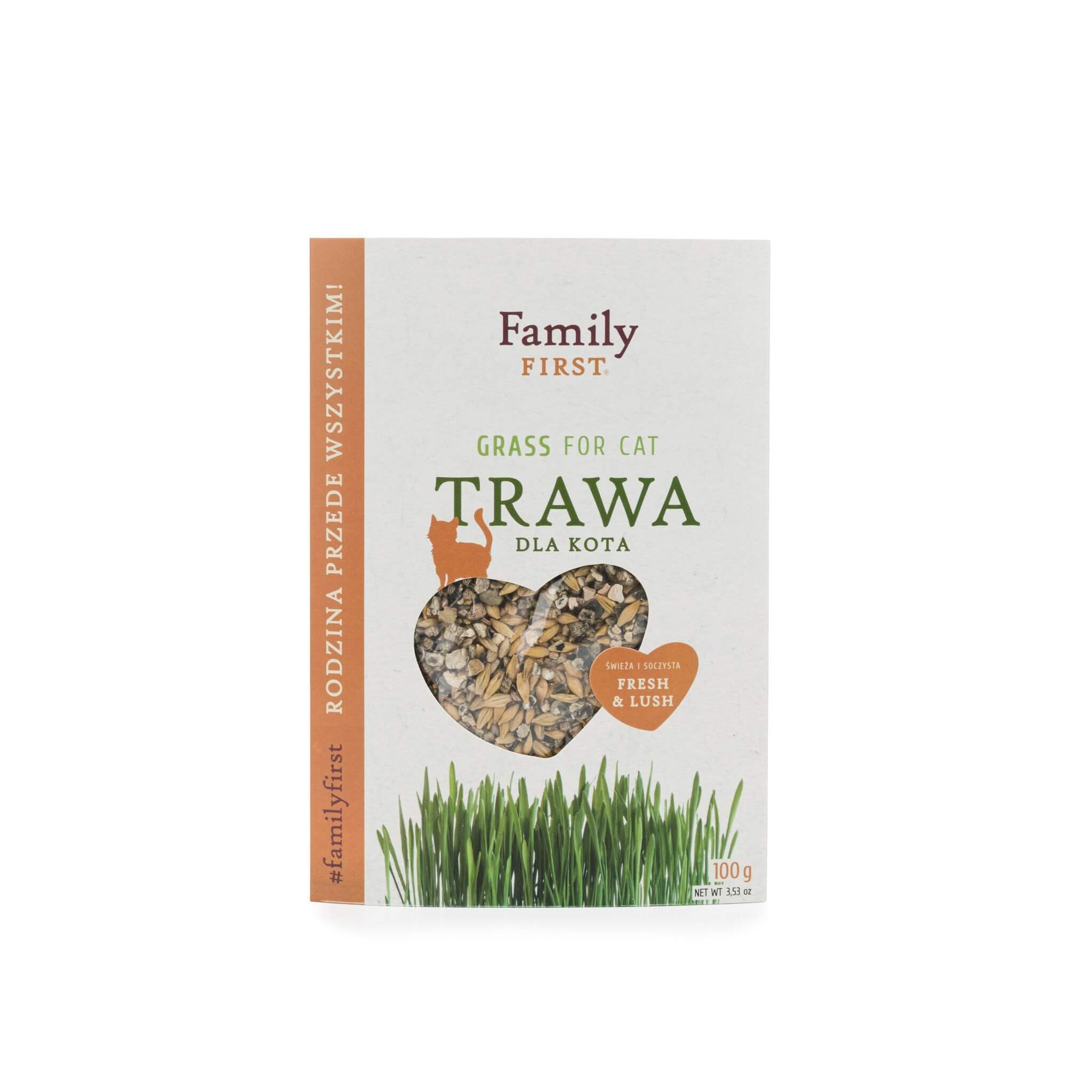 Trawa dla kota Family First, 100g, w pojemniku